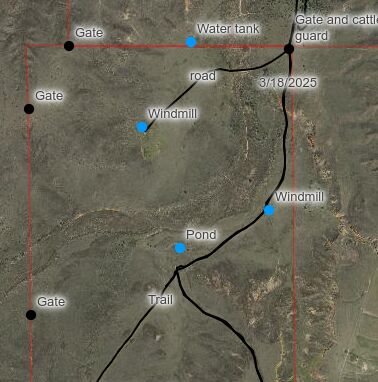 Custom GPS map of Texas Panhandle hunting and ranch property