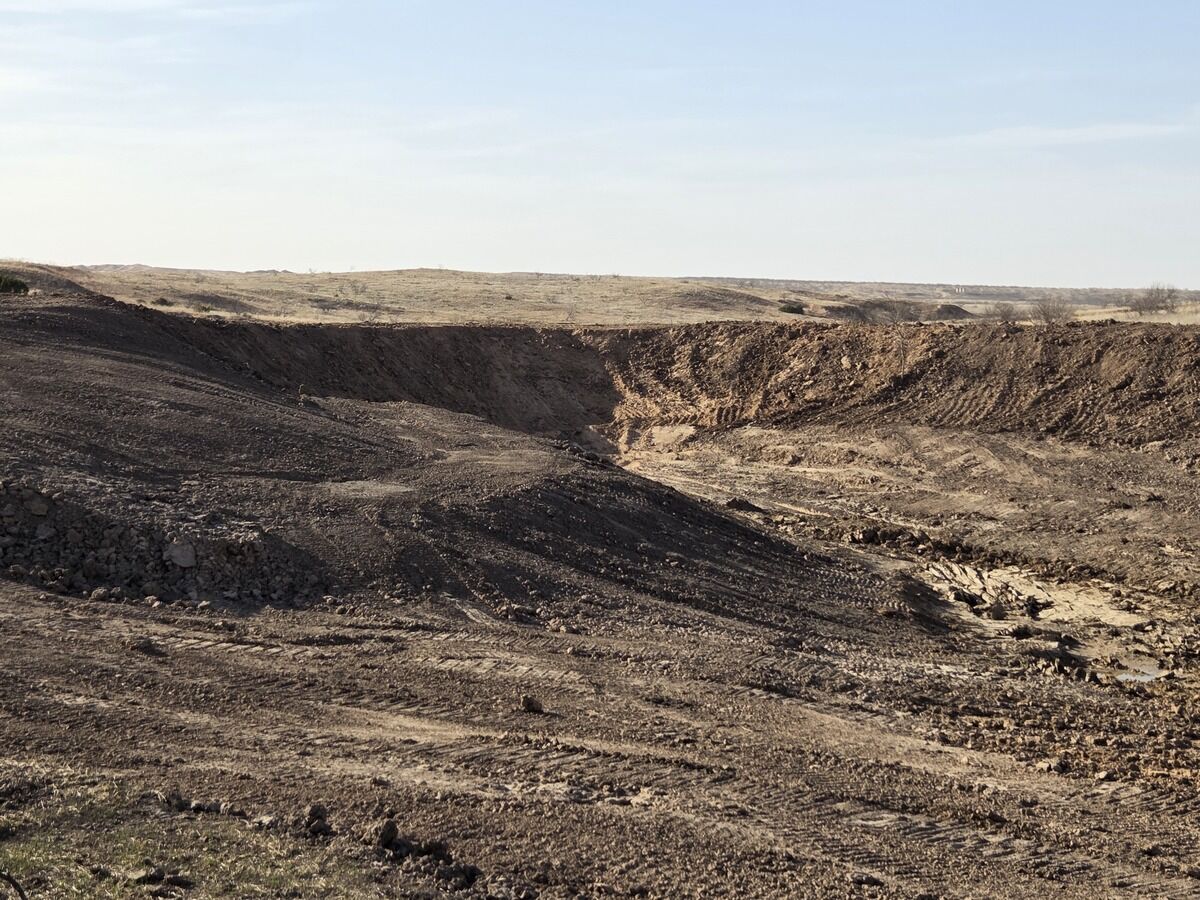 Pond and tank excavation on Texas Panhandle ranch near Amarillo
