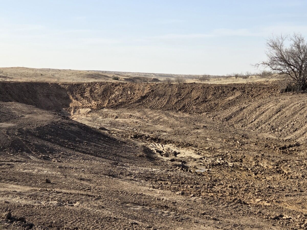 Pond and tank excavation on Texas Panhandle ranch near Amarillo