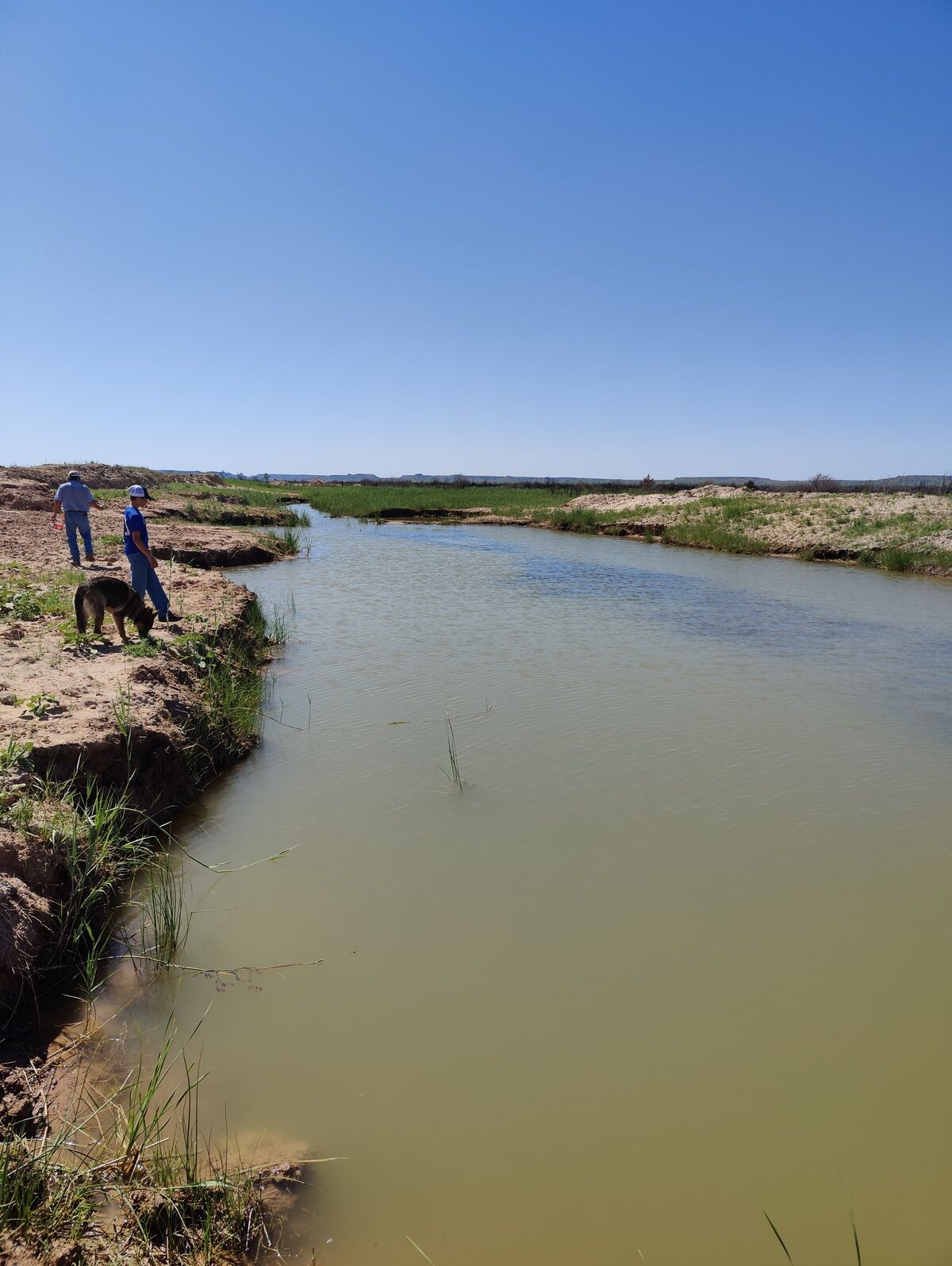 Completed livestock pond on Texas Panhandle ranch property